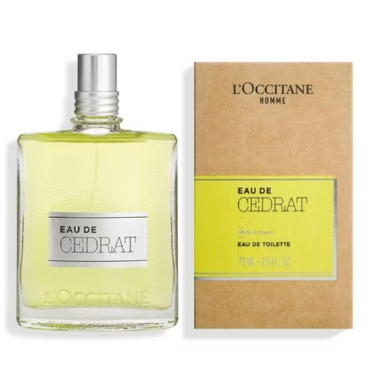 L'OCCITANE Eau de Cedrat Eau de Toilette 75ml Citrus Fragrance for Men